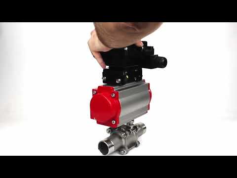 Ball valves Elephant BV3131P(3pc)-FP-W-ISO-H LONG DN10-150 full bore, body - stainless steel 304, welded, with pneumatic actuator Elephant PA-DA and limit switch block APL-410N EX