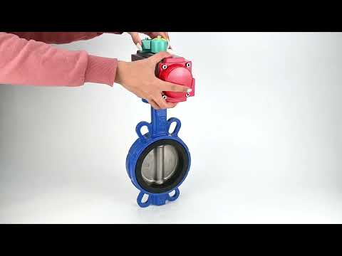 Water Butterfly Valve for abrasive media Elephant WBV1632E-2W-Fb-H DN40-200 16 bar body - QT450 cast iron, disc - 316L stainless steel, seal - EPDM, with pneumatic drive PA-DA-XXX and ALS200D magnetic switch