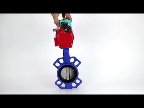 Water Butterfly Valve Elephant WBV1432N-2W-Fb-H DN40-300 16 bar body - GGG50 cast iron, disc - 316L stainless steel, seal - NBR, with pneumatic drive PA-DA-XXX and ALS200D magnetic switch