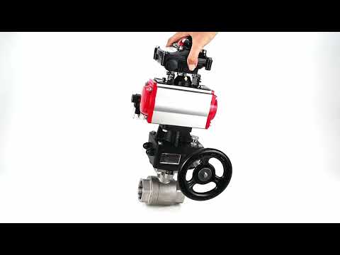 Stainless steel ball valve Elephant kshmp316-elephant-da-4m310-24v-apl-210n-hdm, body material - stainless steel AISI 316, ball material - stainless steel AISI 316, seal - PTFE, pneumatic actuator operated