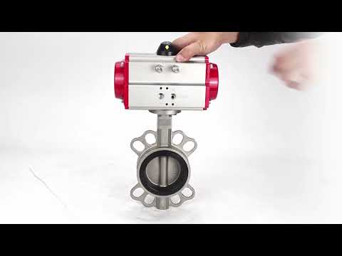 Water Butterfly Valve Elephant WBV3131N-2W-Fb-H, body material - Stainless steel AISI 304, disk material - Stainless steel AISI 304, seal - NBR, pneumatic actuator PA-DA double action