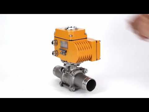 Ball valves Elephant BV3131P(3pc)-FP-W-ISO-H LONG full bore, body - stainless steel 304, welded, with 1/4-turn electric drive Elephant QT-N-EM-O1-220VAC-U1 220V