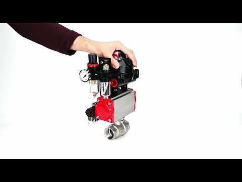 Ball valves Elephant BV3232P(2pc)-FP-T-ISO-H threaded, full bore, stainless steel body. steel SS316, seal - PTFE, with pneumatic actuator Elephant PA-DA 052-105 pneumatic distributor 4M310-08 24V ATU AFC2000 LSU APL-510N-EX