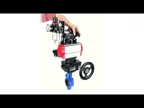 Water Butterfly Valve Elephant al-316l-epdm-elephant-da-4m310-110/220-apl210n-hdm-afc2000, body material - aluminium alloy, disk material - stainless steel AISI 316L, seal - EPDM, pneumatic actuator operated