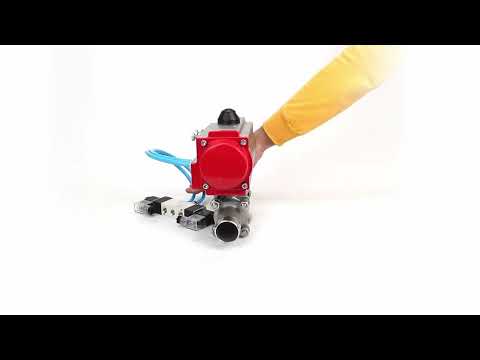 Ball valves Elephant BV3131P(3pc)-FP-W-ISO-H LONG full bore, body - stainless steel 304, for welding, with pneumatic actuator Elephant PA-SA and pneumatic distributor 4V320-08 220V