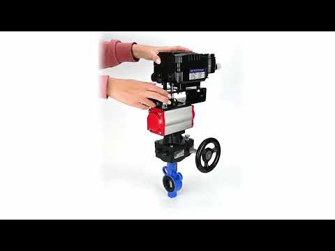 Water Butterfly Valve Elephant al-316l-epdm-elephant-da-yt1000rsi-hdm, body material - aluminium alloy, disk material - stainless steel AISI 316L, seal - EPDM, pneumatic actuator operated