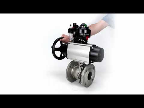Ball valves Elephant BV3232P(2pc)-FP-F-ISO-H DN80-100 16 bar, full bore flanged, stainless steel SS316, seal - PTFE, with pneumatic actuator PA-DA-105-1 double acting, with pneumatic distributor 4M310-08 24V , with LSU APL-510N EX, with ATU AFC2000
