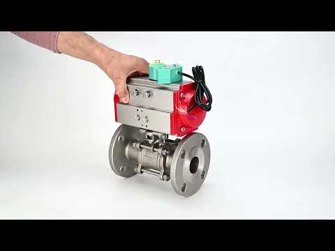 Ball valves Elephant BV3131P(3pc)-FP-F-ISO-H DN15-100 16-40/25/16 bar full bore, flanged, body - 304 stainless steel, seal - PTFE, with pneumatic drive PA-DA and ALS200D magnetic switch