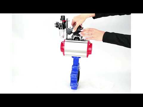 Water Butterfly Valve Elephant WBV1631N-2W-Fb-H, body material - cast iron QT450, disk material - Stainless steel AISI 304, seal - NBR, pneumatic actuator PA-DA double action, 4M310-08 24V, LSU APL-210N, ATU AFC2000