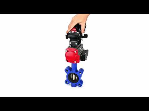 Water Butterfly Valve Elephant WBV1616E-2W-Fb-H, body material - cast iron QT450, disk material - cast iron QT450, seal - EPDM, pneumatic actuator PA-SA with return springs, 4M310-08 24V, LSU APL-210N, ATU AFC2000