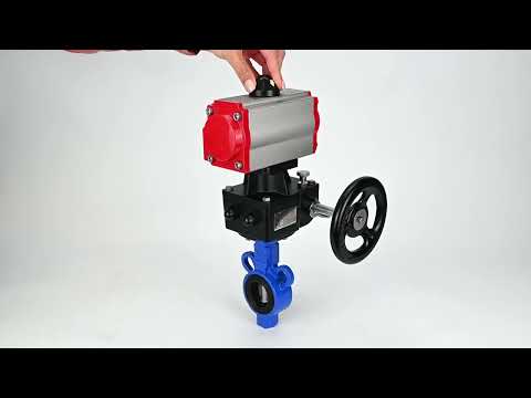 Water Butterfly Valve Elephant al-316l-epdm-elephant-da-hdm, body material - aluminium alloy, disk material - stainless steel AISI 316L, seal - EPDM, pneumatic actuator operated