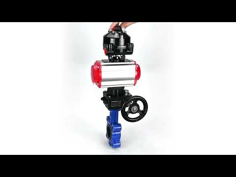 Water Butterfly Valve Elephant WBV1616E-2W-Fb-H, body material - cast iron QT450, disk material - cast iron QT450, seal - EPDM, pneumatic actuator PA-DA double action, 4M310-08 24V, LSU APL-510N EX, handwheel MON