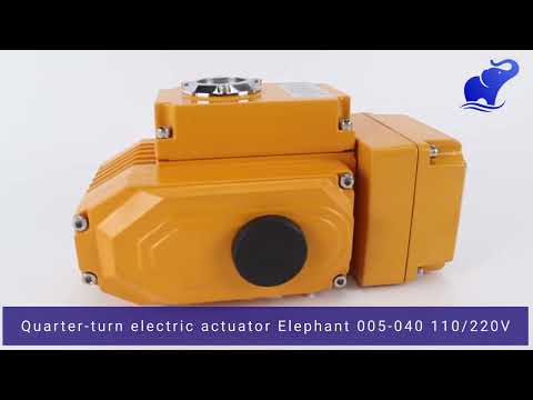 Actuador eléctrico de cuarto de vuelta Elephant 005-040 110/220V con sensor de realimentación y señal de control de entrada de 0-10 V