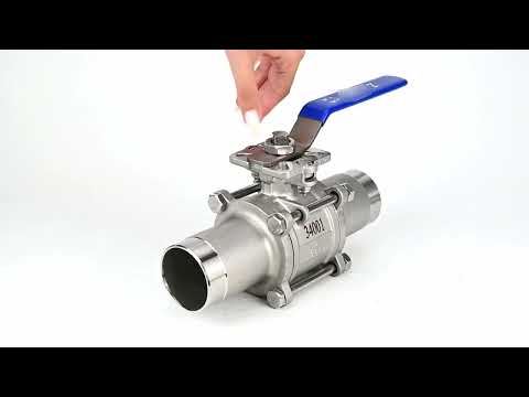 Ball valves Elephant BV3131P(3pc)-FP-W-ISO-H stainless steel SS304, full bore, three-piece, seal - PTFE, welded, with handle