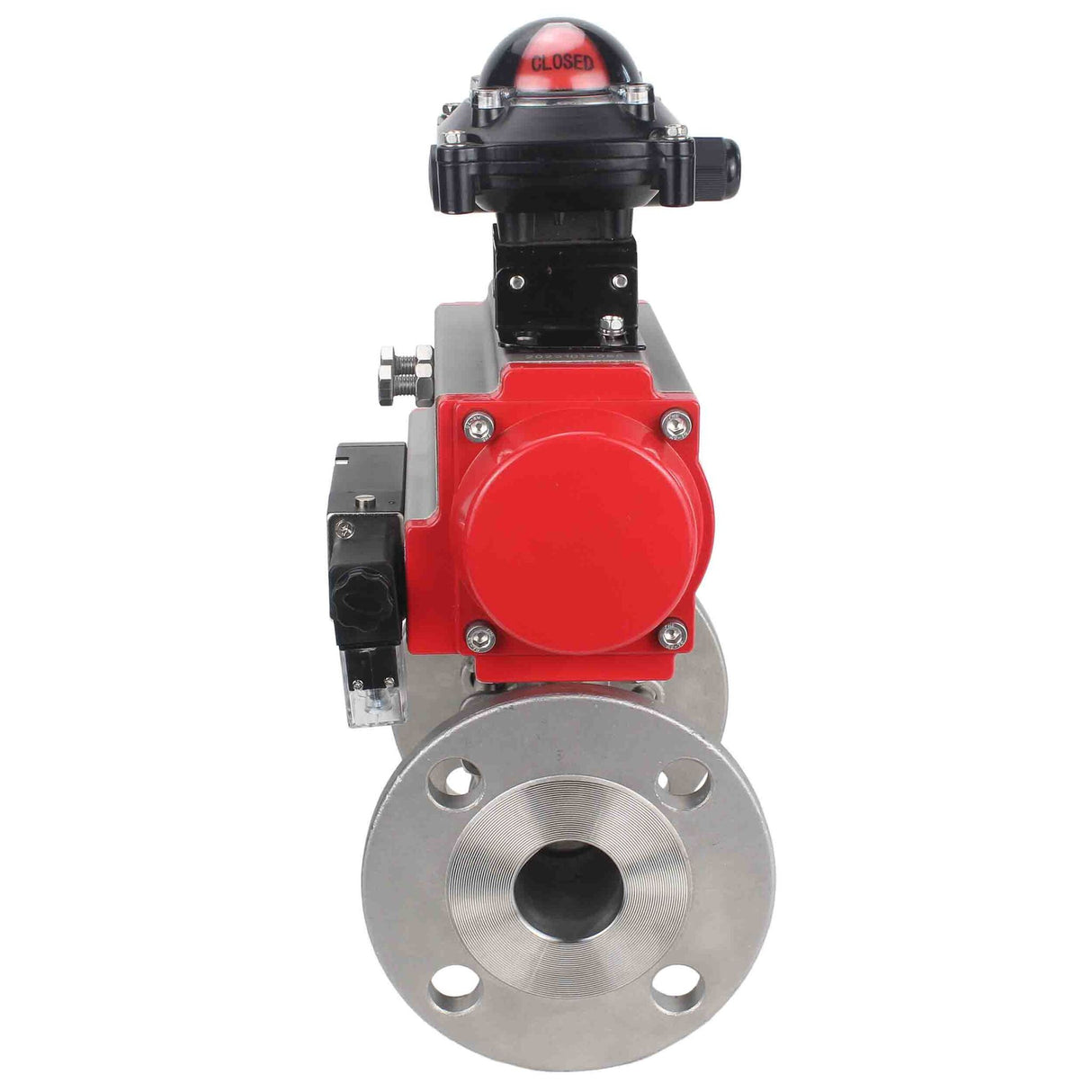 Stainless steel ball valve Elephant ksfpt-316-180-sa-4m310-24v-apl210n, body material - stainless steel AISI 316, ball material - stainless steel AISI 316, seal - PTFE, pneumatic actuator operated