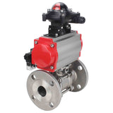 Stainless steel ball valve Elephant ksfpt-316-180-sa-4m310-24v-apl210n, body material - stainless steel AISI 316, ball material - stainless steel AISI 316, seal - PTFE, pneumatic actuator operated