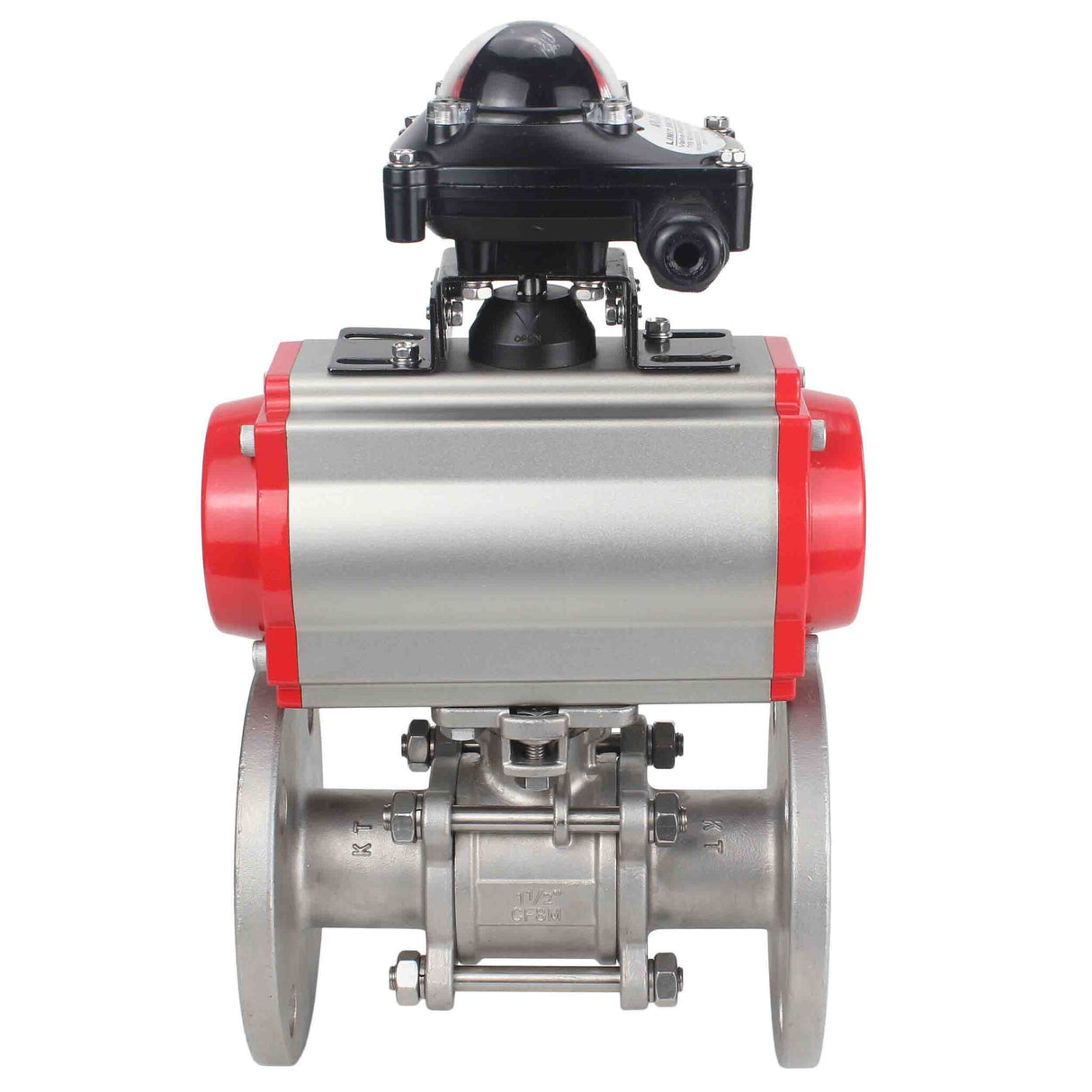 Stainless steel ball valve Elephant ksfpt-316-180-sa-4m310-24v-apl210n, body material - stainless steel AISI 316, ball material - stainless steel AISI 316, seal - PTFE, pneumatic actuator operated