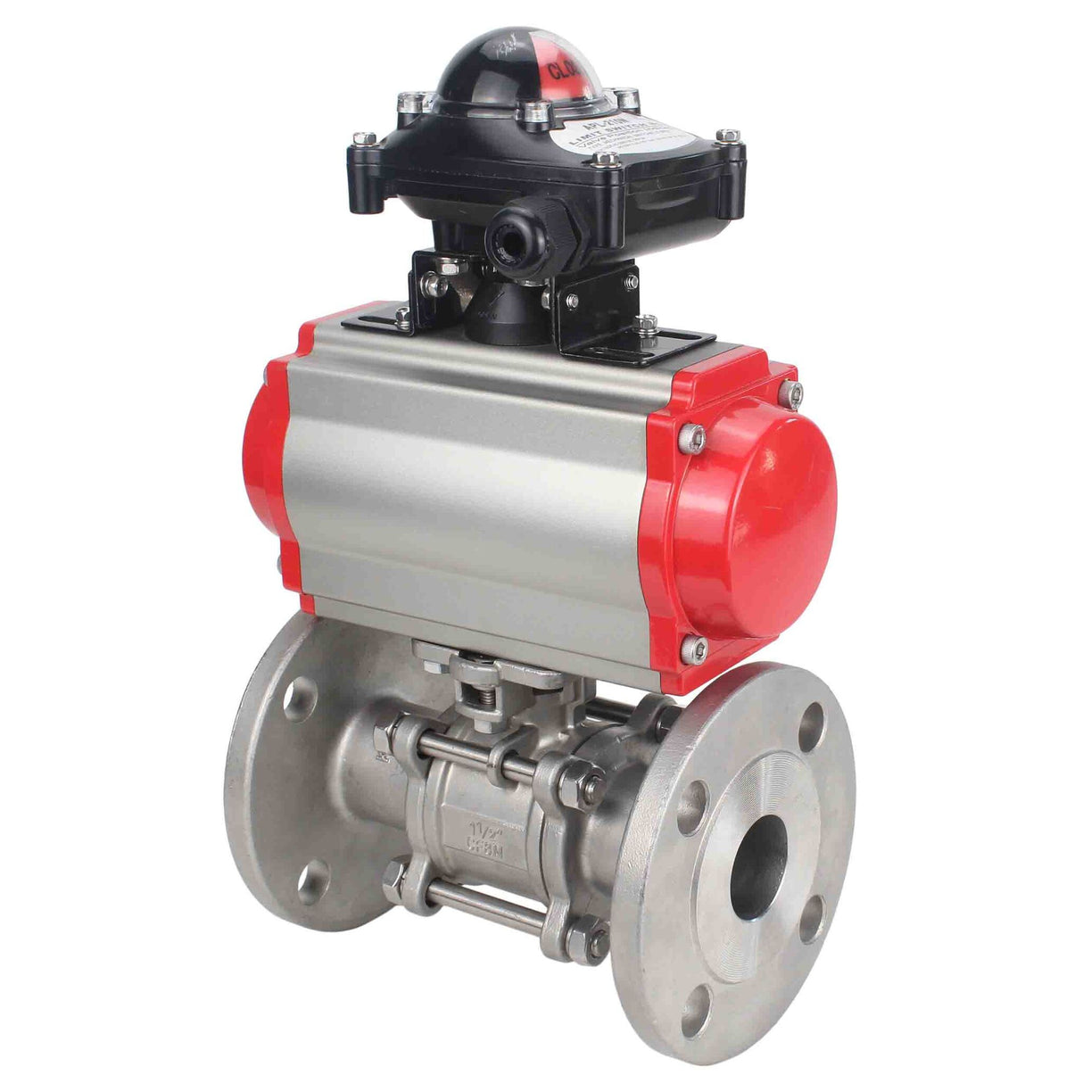 Stainless steel ball valve Elephant ksfpt-316-180-sa-4m310-24v-apl210n, body material - stainless steel AISI 316, ball material - stainless steel AISI 316, seal - PTFE, pneumatic actuator operated