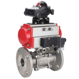Stainless steel ball valve Elephant ksfpt-316-180-sa-4m310-110/220v-apl210n, body material - stainless steel AISI 316, ball material - stainless steel AISI 316, seal - PTFE, pneumatic actuator operated