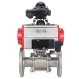 Stainless steel ball valve Elephant ksfpt-316-180-da-4m310-110/220v-apl210n, body material - stainless steel AISI 316, ball material - stainless steel AISI 316, seal - PTFE, pneumatic actuator operated