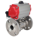 Stainless steel ball valve Elephant ksfpt-304-180-da-4m310-24v, body material - stainless steel AISI 304, ball material - stainless steel AISI 304, seal - PTFE, pneumatic actuator operated
