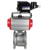 Stainless steel ball valve Elephant kchmfp-elephant-sa-yt1000rsn, body material - stainless steel AISI 316, ball material - stainless steel AISI 316, seal - PTFE, pneumatic actuator operated