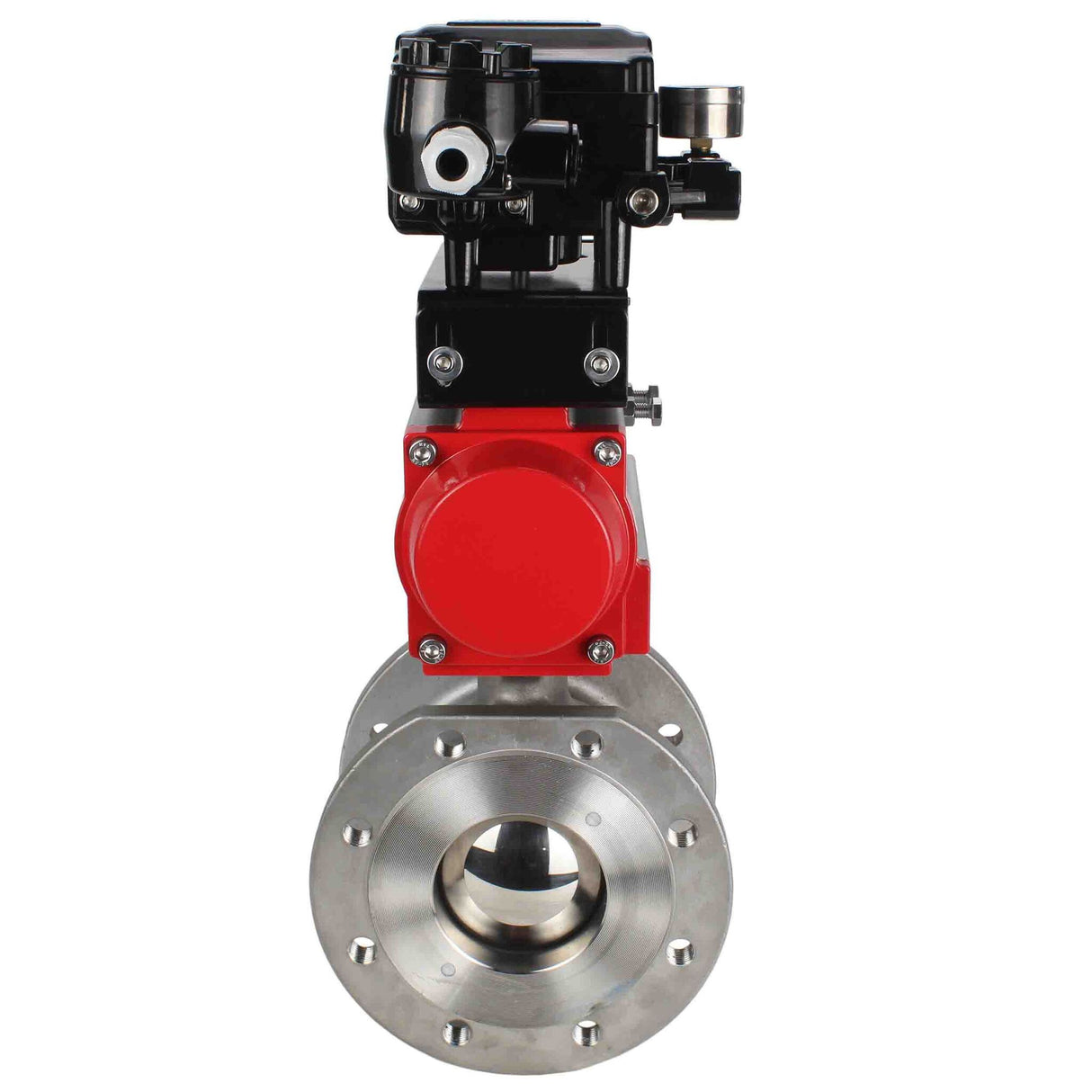 Stainless steel ball valve Elephant kchmfp-elephant-sa-yt1000rsn, body material - stainless steel AISI 316, ball material - stainless steel AISI 316, seal - PTFE, pneumatic actuator operated