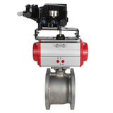 Stainless steel ball valve Elephant kchmfp-elephant-da-yt1000rsn, body material - stainless steel AISI 316, ball material - stainless steel AISI 316, seal - PTFE, pneumatic actuator operated