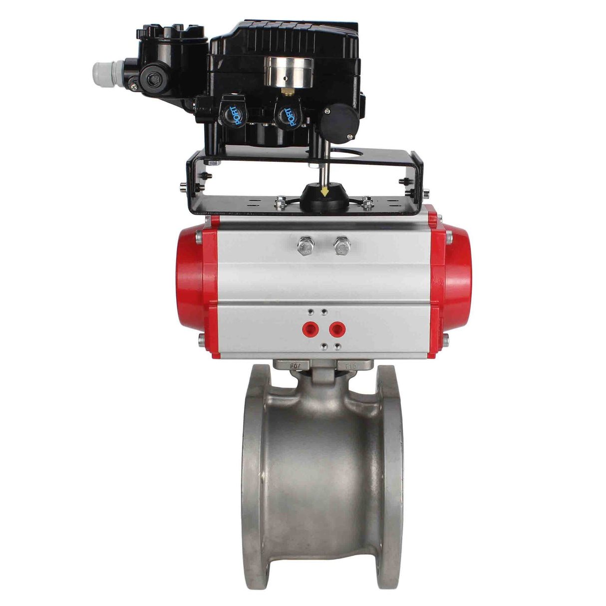 Stainless steel ball valve Elephant kchmfp-elephant-sa-yt1000rsn, body material - stainless steel AISI 316, ball material - stainless steel AISI 316, seal - PTFE, pneumatic actuator operated