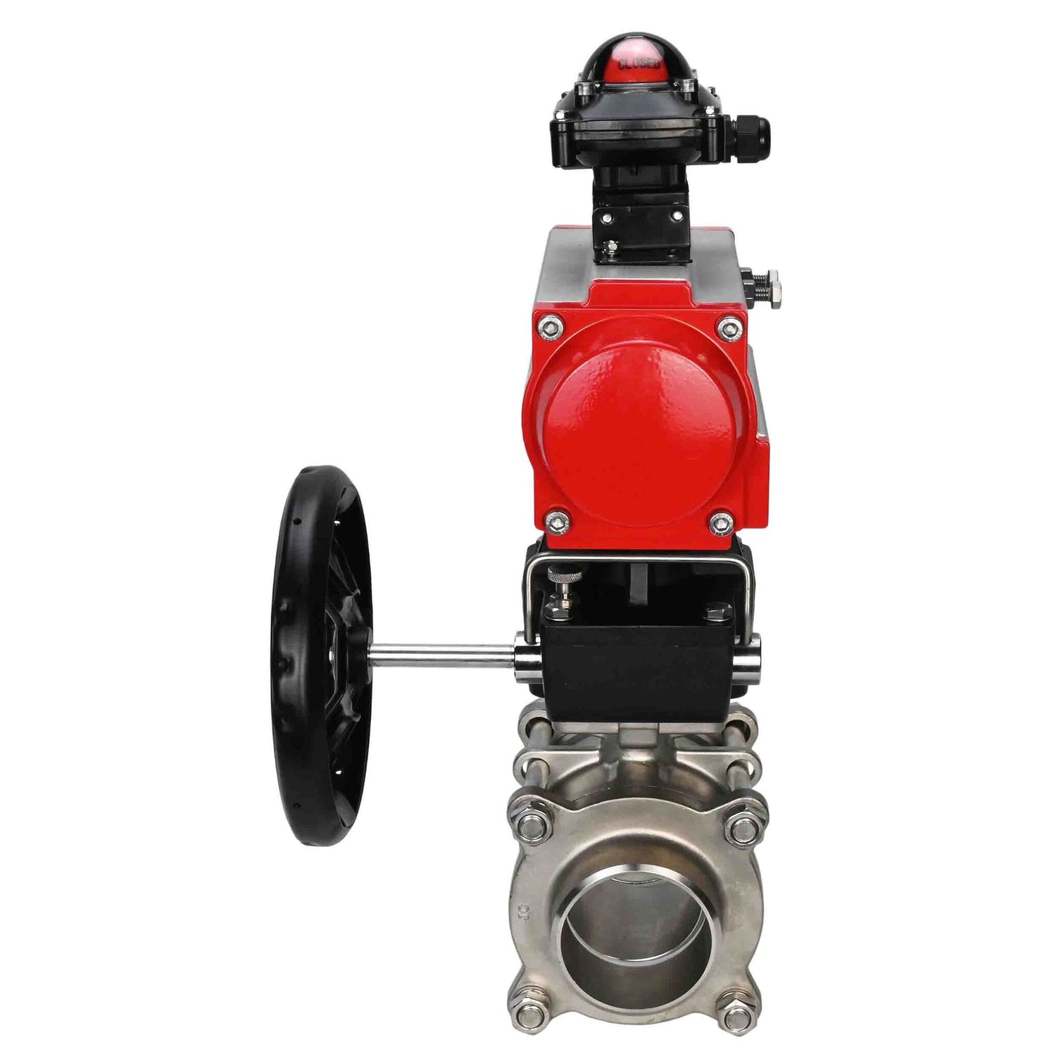 Stainless steel ball valve Elephant kshpp-316200-da-apl210n-hdm, body material - stainless steel AISI 316, ball material - stainless steel AISI 316, seal - PTFE, pneumatic actuator operated