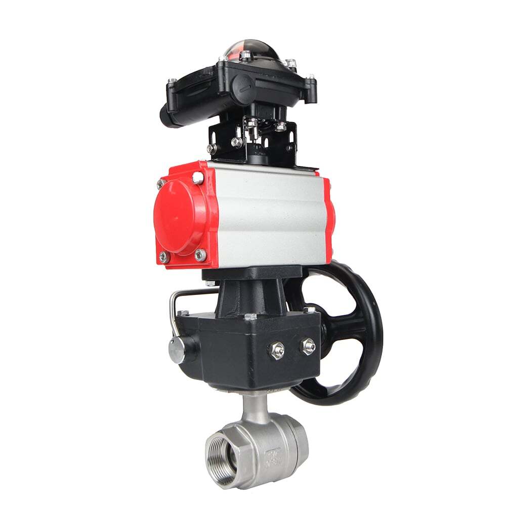 Stainless steel ball valve Elephant kshmp316-elephant-da-apl210n-hdm, body material - stainless steel AISI 316, ball material - stainless steel AISI 316, seal - PTFE, pneumatic actuator operated