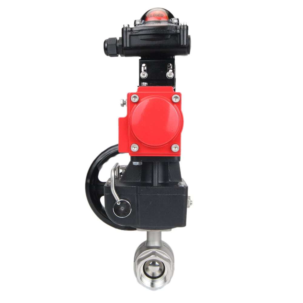 Stainless steel ball valve Elephant kshmp316-elephant-da-apl210n-hdm, body material - stainless steel AISI 316, ball material - stainless steel AISI 316, seal - PTFE, pneumatic actuator operated