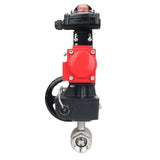 Stainless steel ball valve Elephant kshmp316-elephant-da-apl210n-hdm, body material - stainless steel AISI 316, ball material - stainless steel AISI 316, seal - PTFE, pneumatic actuator operated