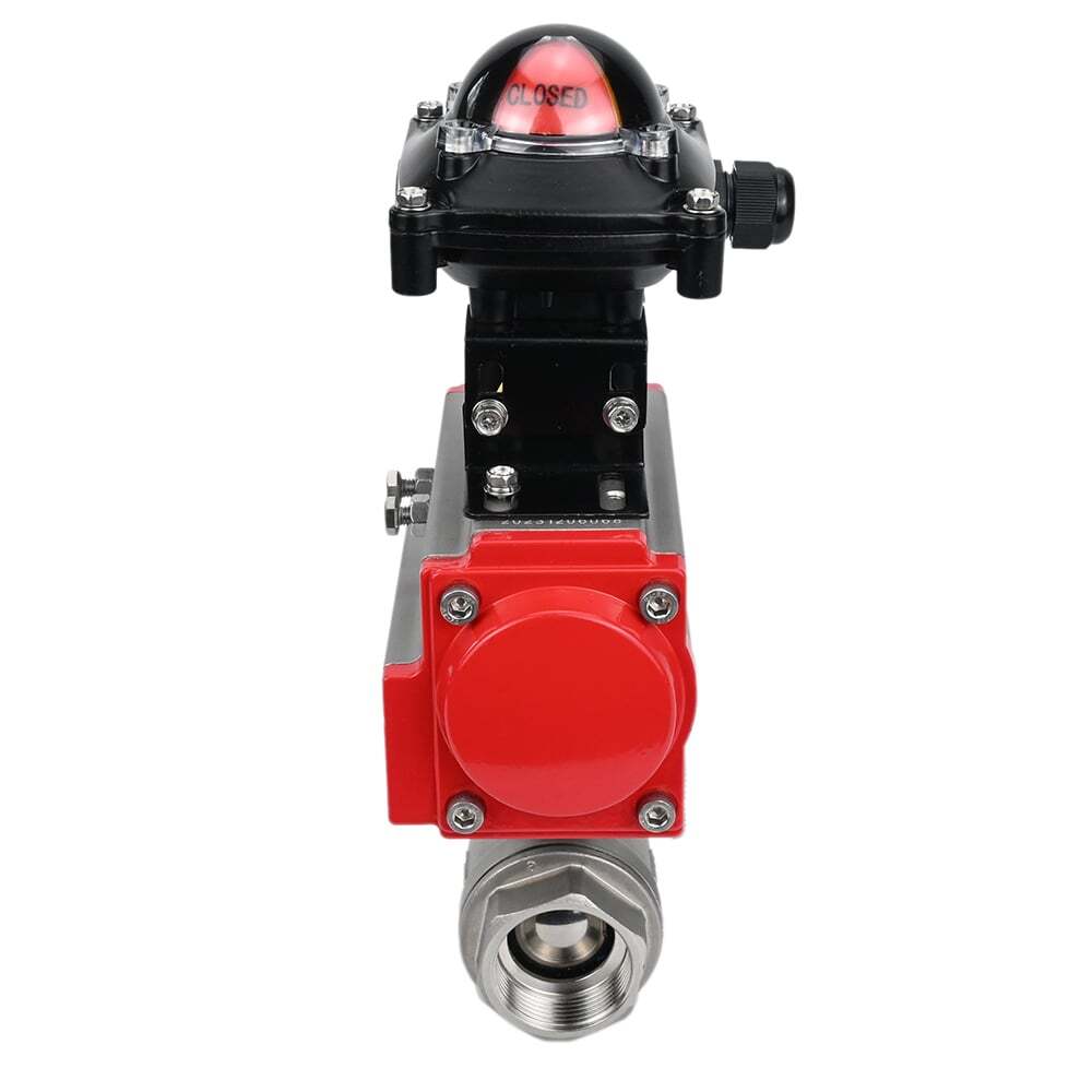 Stainless steel ball valve Elephant BVMP.316.230-ISO 914 PSI, threaded, full port, body material - stainless steel AISI 316, with pneumatic actuator with return springs Elephant SA, limit switch block APL-410N EX