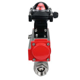 Stainless steel ball valve Elephant BVMP.316.230-ISO 914 PSI, threaded, full port, body material - stainless steel AISI 316, with pneumatic actuator with return springs Elephant SA, limit switch block APL-410N EX