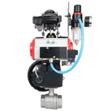 Stainless steel ball valve Elephant kshmp316-elephant-da-4m310-24-apl210n-hdm-afc2000, body material - stainless steel AISI 316, ball material - stainless steel AISI 316, seal - PTFE, pneumatic actuator operated