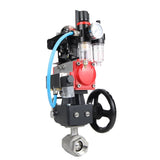 Stainless steel ball valve Elephant kshmp316-elephant-da-4m310-110/220-apl210n-hdm-afc2000, body material - stainless steel AISI 316, ball material - stainless steel AISI 316, seal - PTFE, pneumatic actuator operated