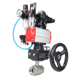 Stainless steel ball valve Elephant kshmp316-elephant-da-4m310-110/220-apl210n-hdm-afc2000, body material - stainless steel AISI 316, ball material - stainless steel AISI 316, seal - PTFE, pneumatic actuator operated