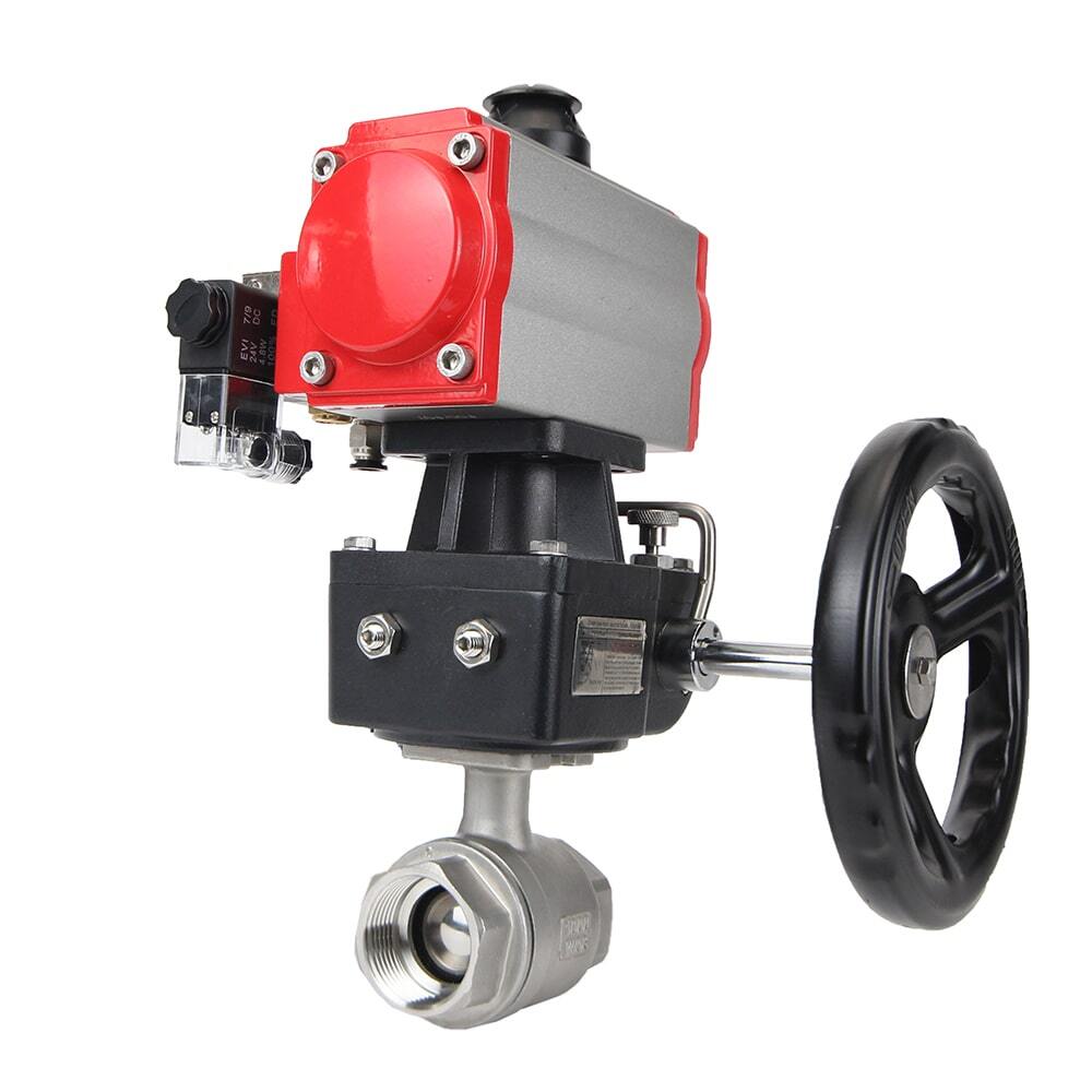 Stainless steel ball valve Elephant kshmp316-elephant-da-4m310-110/220-hdm, body material - stainless steel AISI 316, ball material - stainless steel AISI 316, seal - PTFE, pneumatic actuator operated