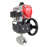 Stainless steel ball valve Elephant kshmp316-elephant-da-4m310-24-hdm, body material - stainless steel AISI 316, ball material - stainless steel AISI 316, seal - PTFE, pneumatic actuator operated