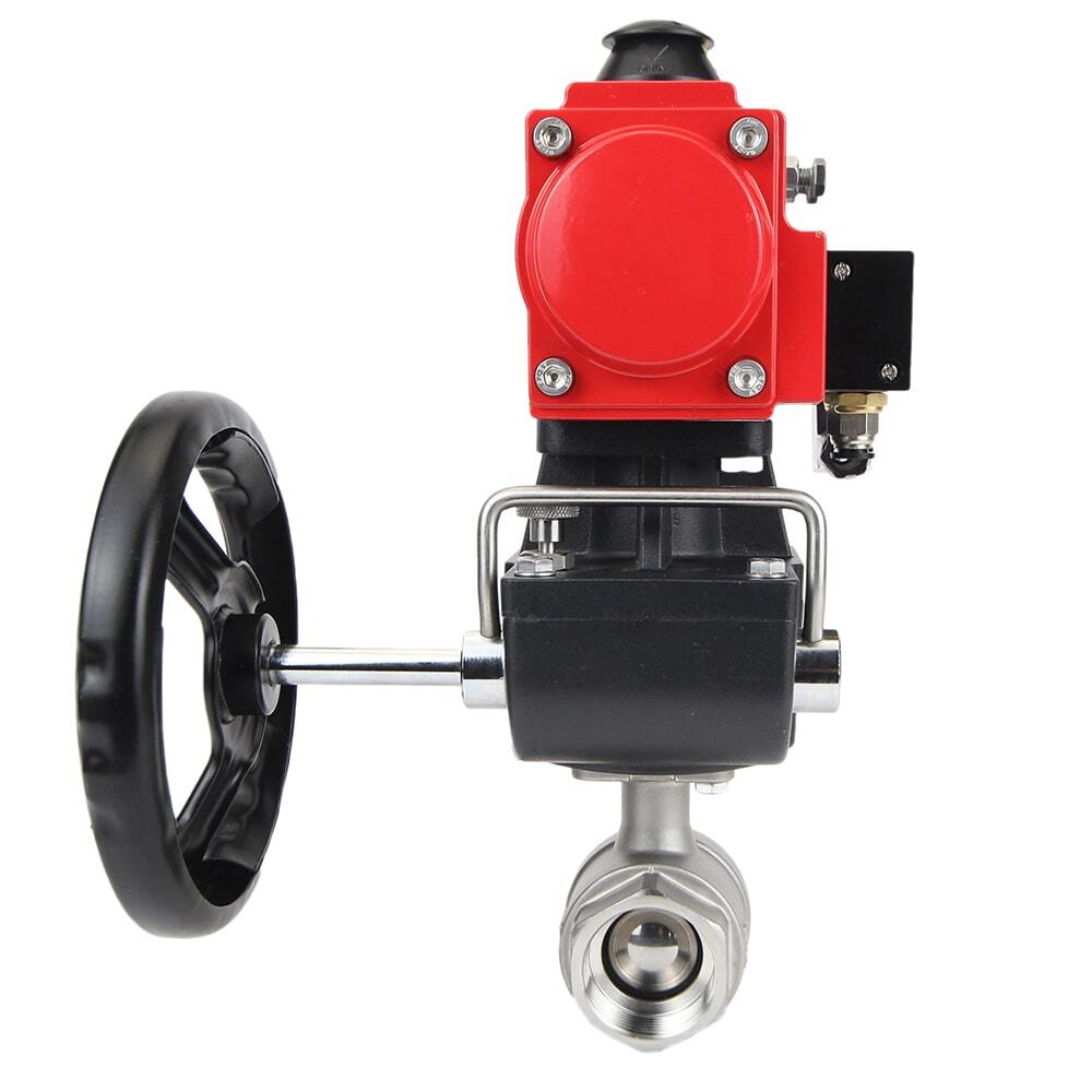 Stainless steel ball valve Elephant kshmp316-elephant-da-4m310-24-hdm, body material - stainless steel AISI 316, ball material - stainless steel AISI 316, seal - PTFE, pneumatic actuator operated