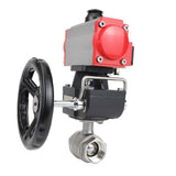 Stainless steel ball valve Elephant kshmp316-elephant-da-4m310-24-hdm, body material - stainless steel AISI 316, ball material - stainless steel AISI 316, seal - PTFE, pneumatic actuator operated