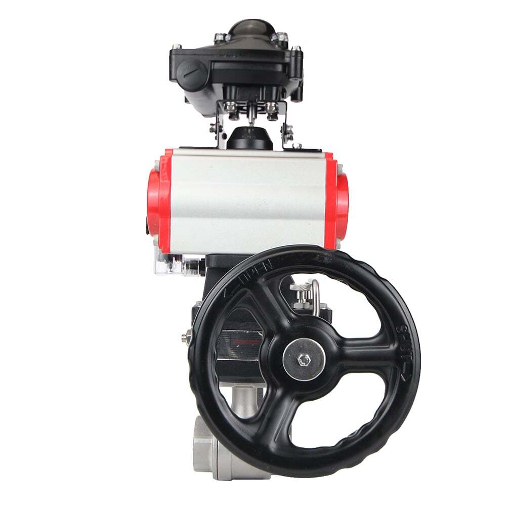 Stainless steel ball valve Elephant kshmp316-elephant-da-4m310-24v-apl-210n-hdm, body material - stainless steel AISI 316, ball material - stainless steel AISI 316, seal - PTFE, pneumatic actuator operated