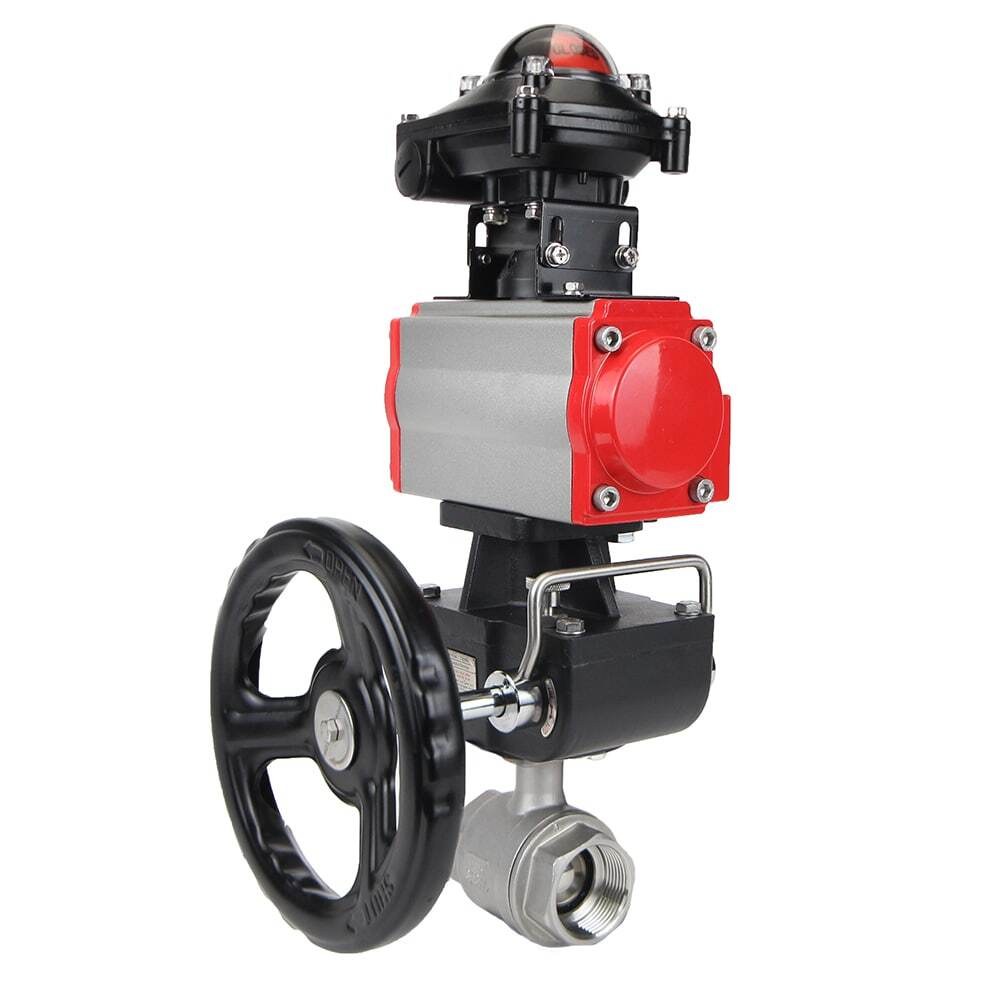 Stainless steel ball valve Elephant kshmp316-elephant-da-4m310-24v-apl-210n-hdm, body material - stainless steel AISI 316, ball material - stainless steel AISI 316, seal - PTFE, pneumatic actuator operated