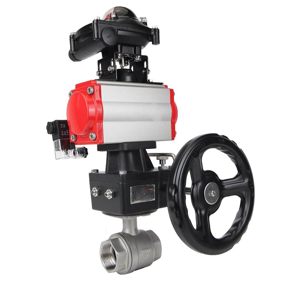 Stainless steel ball valve Elephant kshmp316-elephant-da-4m310-24v-apl-210n-hdm, body material - stainless steel AISI 316, ball material - stainless steel AISI 316, seal - PTFE, pneumatic actuator operated