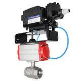 Stainless steel ball valve Elephant kshmp316-elephant-da-yt1000rsn, body material - stainless steel AISI 316, ball material - stainless steel AISI 316, seal - PTFE, pneumatic actuator operated