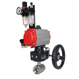 Stainless steel ball valve Elephant kshmp316-elephant-da-4m310-110/220-hdm-afc2000, body material - stainless steel AISI 316, ball material - stainless steel AISI 316, seal - PTFE, pneumatic actuator operated