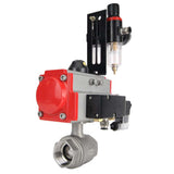 Stainless steel ball valve Elephant kshmp316-elephant-da-4m310-110/220-afc2000, body material - stainless steel AISI 316, ball material - stainless steel AISI 316, seal - PTFE, pneumatic actuator operated