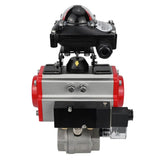 Stainless steel ball valve Elephant kshmp316-elephant-da-4m310-24-apl210n, body material - stainless steel AISI 316, ball material - stainless steel AISI 316, seal - PTFE, pneumatic actuator operated