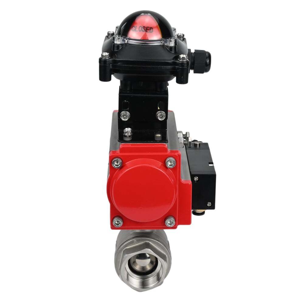 Stainless steel ball valve Elephant kshmp316-elephant-sa-4m310-24-apl210n, body material - stainless steel AISI 316, ball material - stainless steel AISI 316, seal - PTFE, pneumatic actuator operated